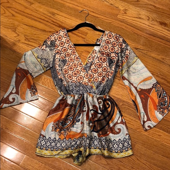 Black Bead Dresses & Skirts - Black Bead satin romper, size XS